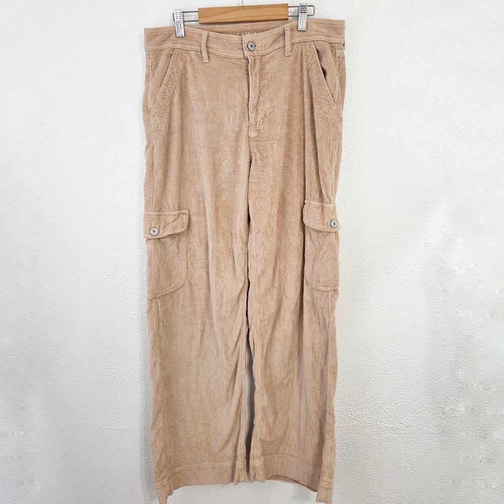 American Eagle Dreamy Drape Stretch Corduroy High-Waisted Baggy Wide-Leg Pants 8 - Picture 2 of 8